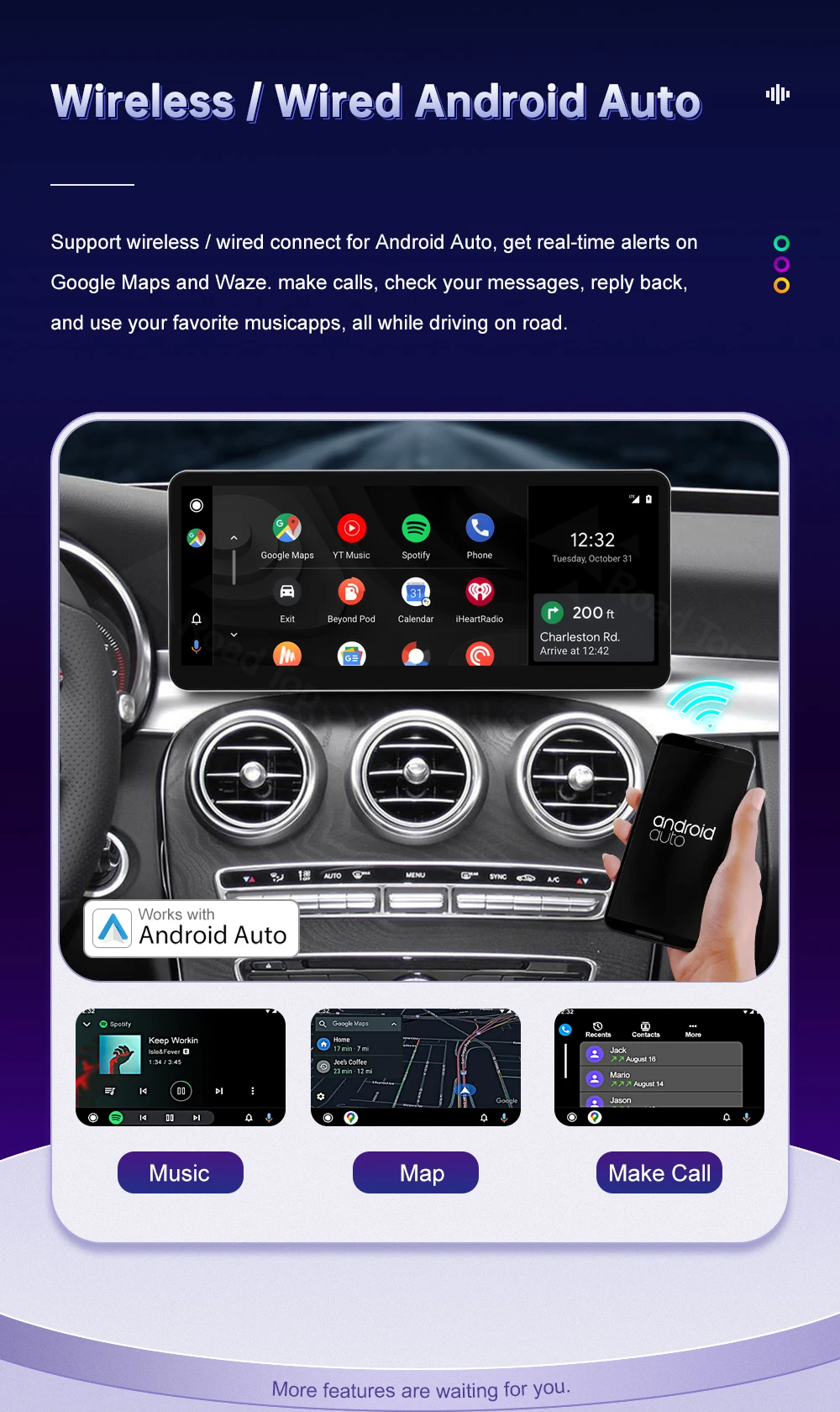 12,3-Zoll-Ultra-Thin-Linux-Bildschirm für Mercedes Benz W205 GLC A C V Klasse W447 CLA GLA 2015-2019 Android Auto Carplay Auto-Multimedia – Detail 11