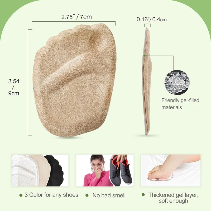 Shoe Insoles Silicone Gel Women Forefoot Pads for Foot Care