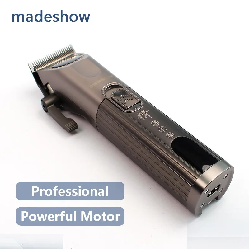 Madeshow M8F M9 전문 남성용 헤어 클리퍼 이발소 살롱 트리머 기본 무선 빈티지 오일 헤드 푸시 3200mAh 13W