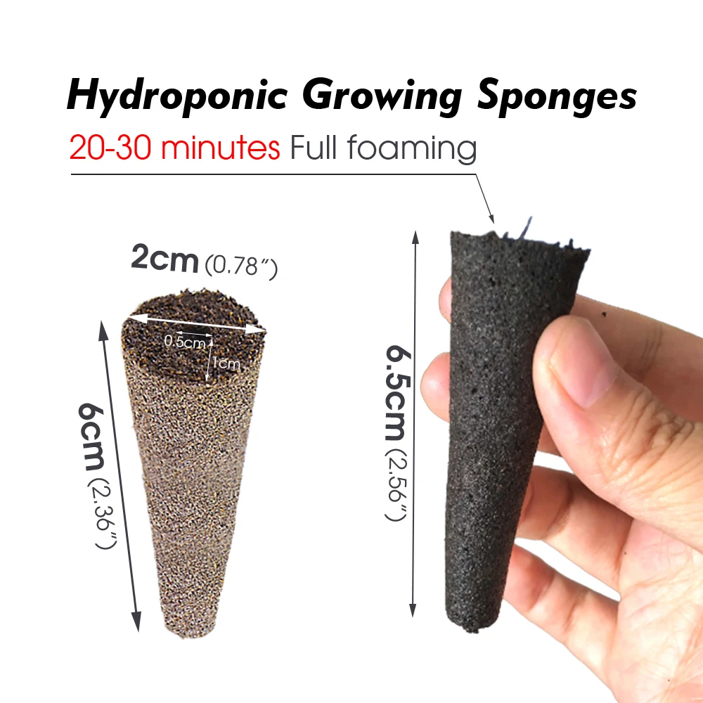 Hydroponic Grow Media Cubes Soilless Planting Substrate Garden Hydroponic Growing Sponges for Seed Starter Plants Germinate Transplant Nursery Block Soilless Cultivation Seedling Cup