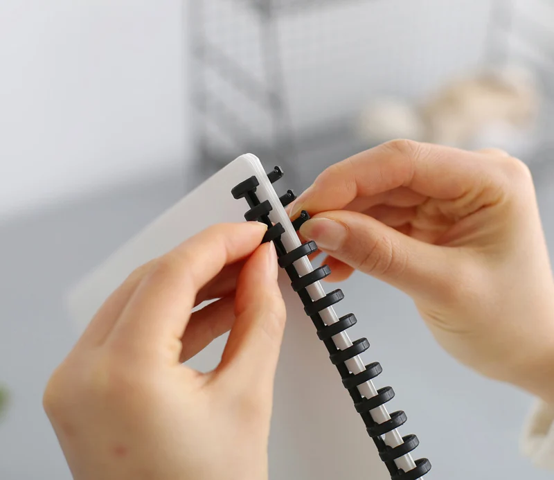 5pcs 16mm Binding Rings 30 Hole Loose-leaf Binding Strip Plastic Loose-leaf Ring Clip Binder Book