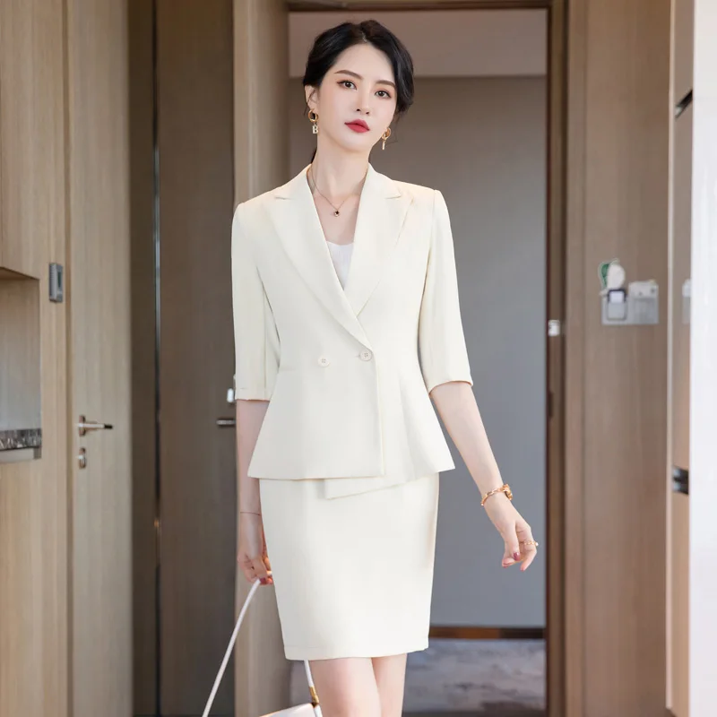 Summer White Blazer Women Business 