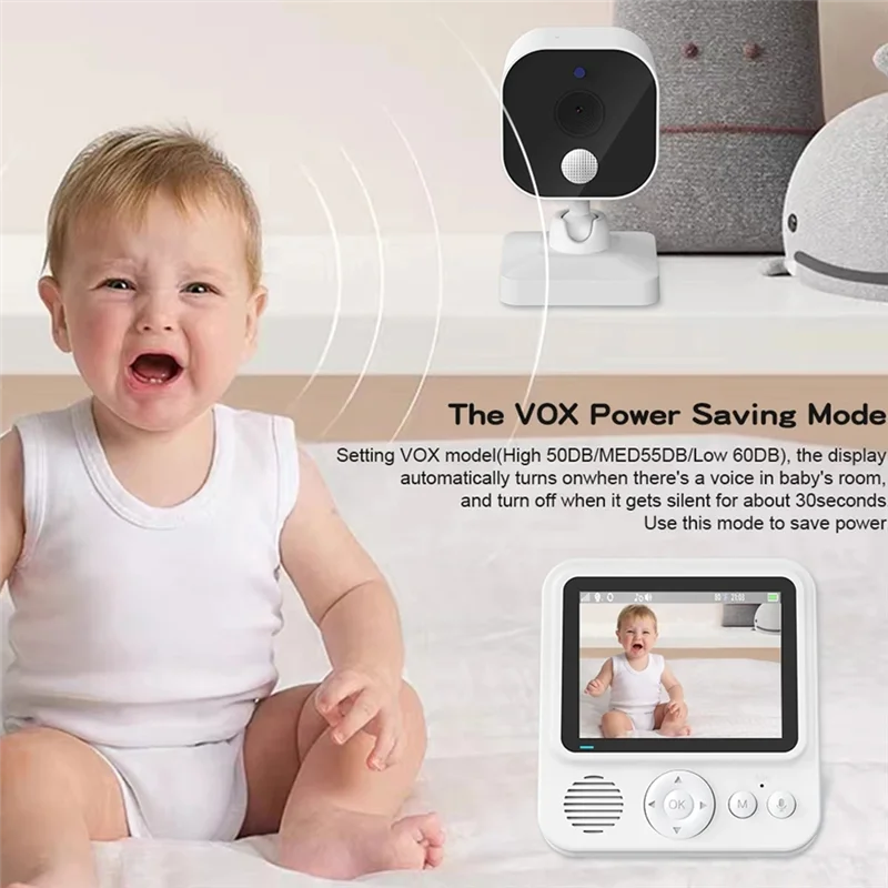 Moniteur vidéo pour bébé, caméra de sécurité sans fil 2.4G, alarme de cri de bébé-ABVP