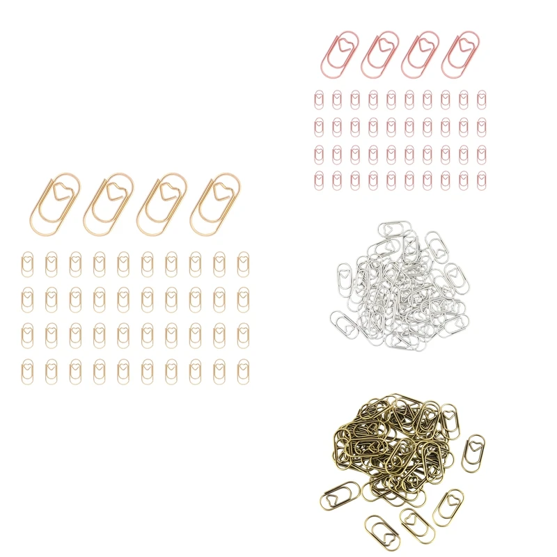 

150 Pieces Cute Paper Clips Mini Clips Heart Shaped Paperclips Bookmark Clips For Office Supplier School