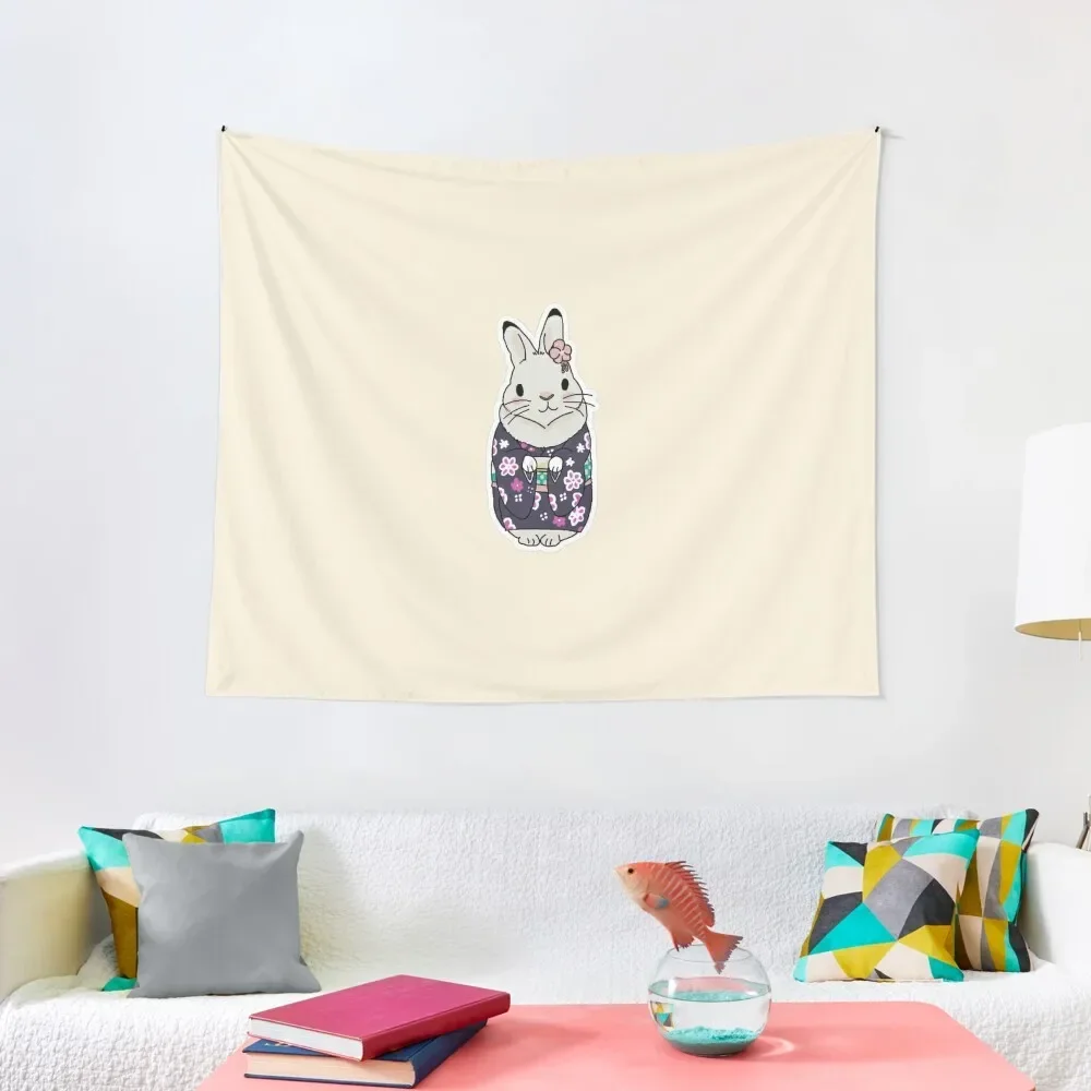 

Rabbit wearing a kimono Tapestry Home Decorations Aesthetic Outdoor Decor Cute Room Decor Tapestry