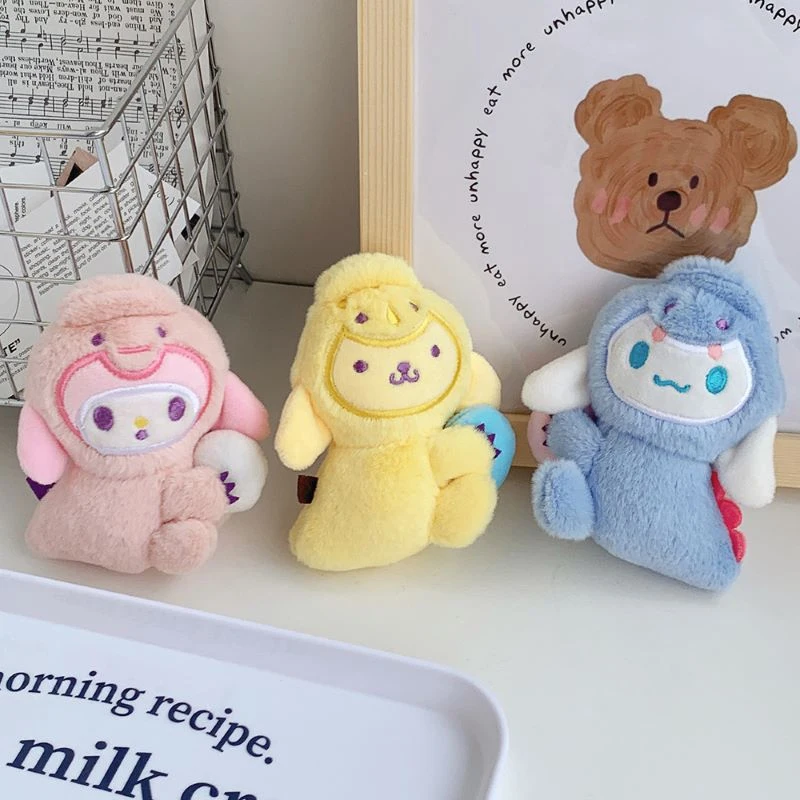 

Милая плюшевая кукла Sanrio с героями мультфильмов, Kuromi Cinnamoroll Pompompurin, мелодия, искусственная подвеска, подвесные украшения, плюшевые игрушки, подарки