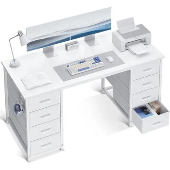 48" Desk With Fabric Drawers 1