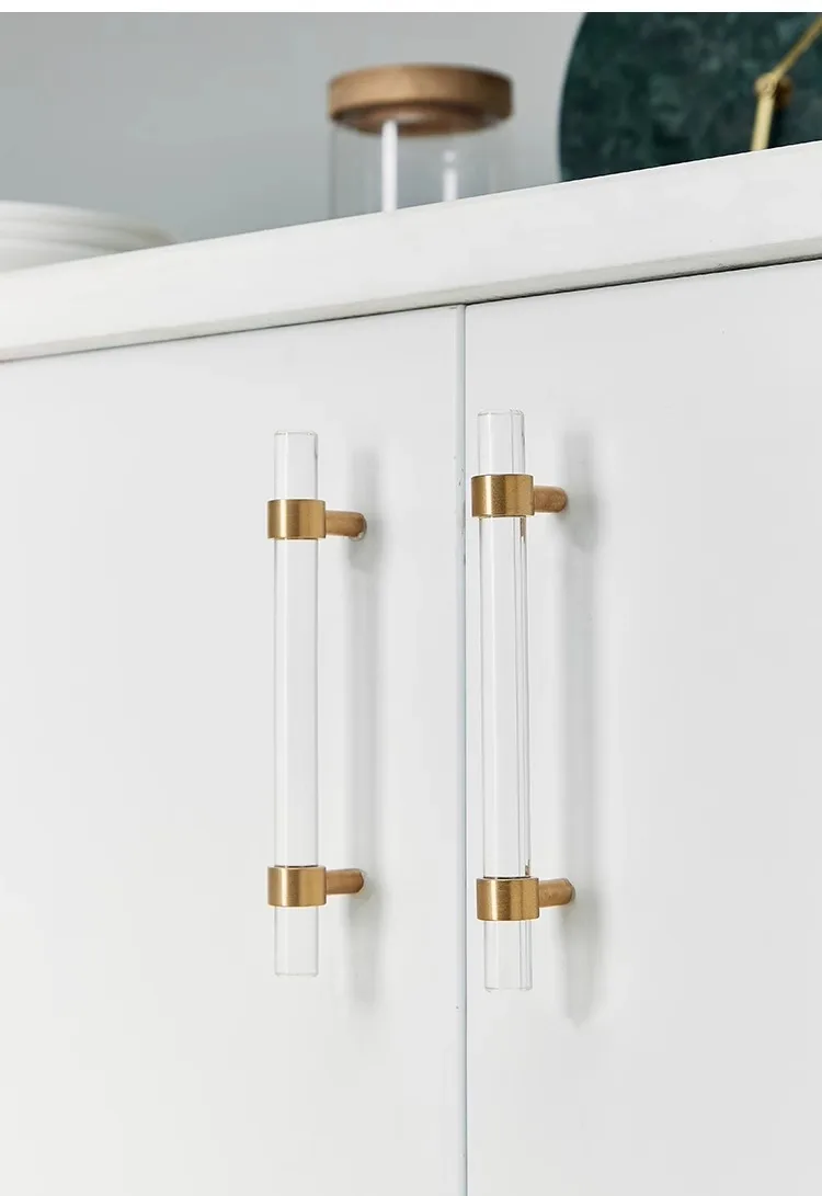 acrylic brass drawer handle modern minimalist design