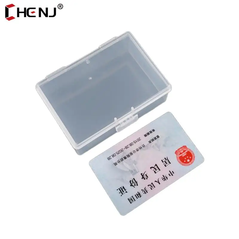 

1pc ID Card Storage Box Plastic Makeup Organizer Clear Square Diamond Painting Boxes Cosmetics Storage Case Desktop Organizer