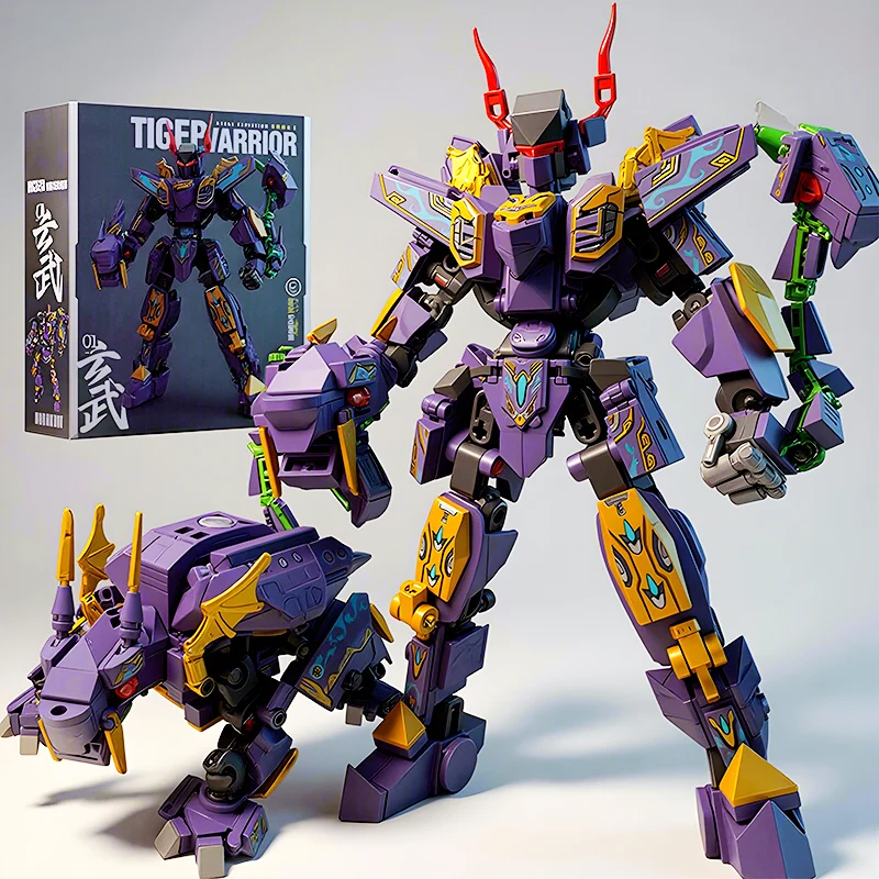 2in1 Transformable Robot Building Blocks Mythical Black Tortoise Mecha Warrior C