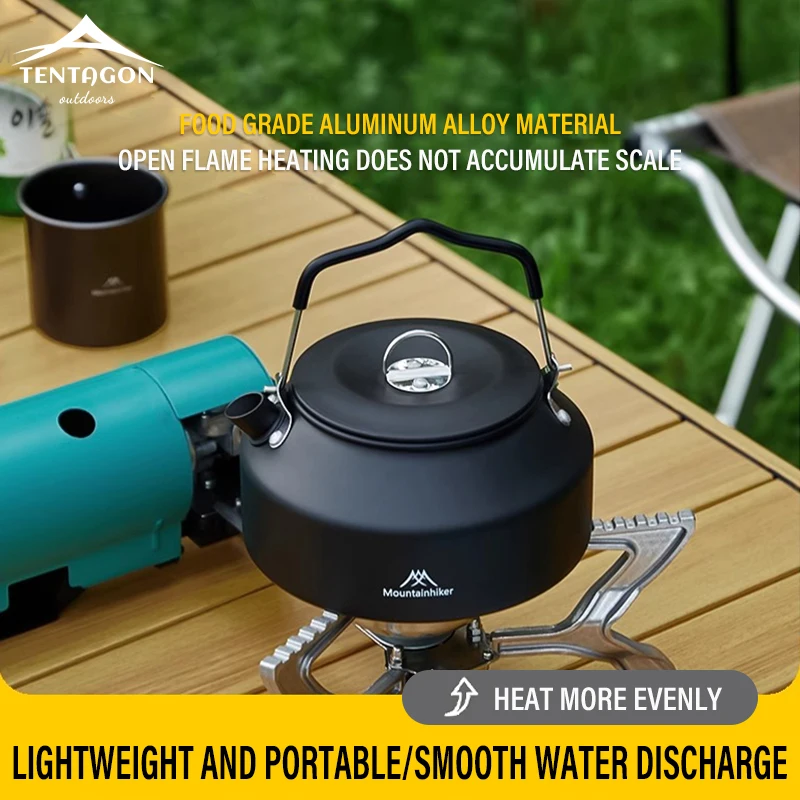 1.4L Camping Aluminum alloy Portable Coffee Pot Lightweight Outdoor Boiling Water Kettle and Tea Kettle for Hiking Picnic