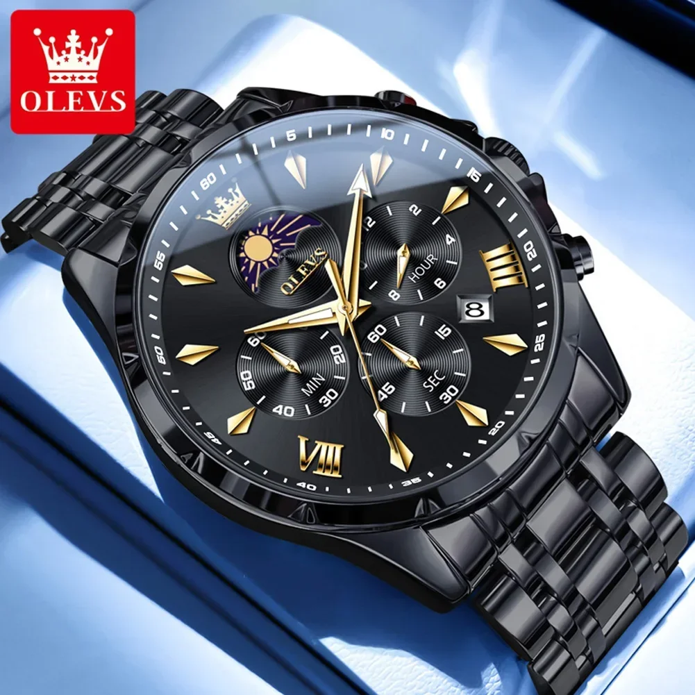 ساعة OLEVS Top للرجال ساعة كوارتز أصلية متعددة الو...