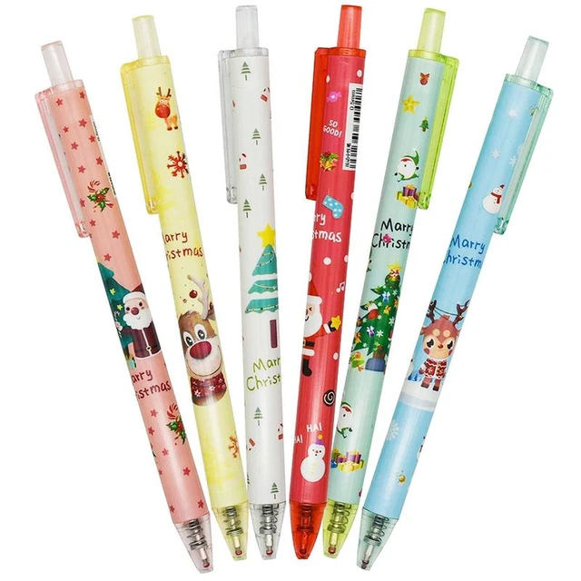 Stylo à bille de Noël,12 Pièces stylo à Encre Gel de Noël 6