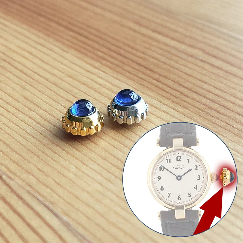 Relógio de Quartzo com Coroa de Safira Tanque Must Vendome Vermeil