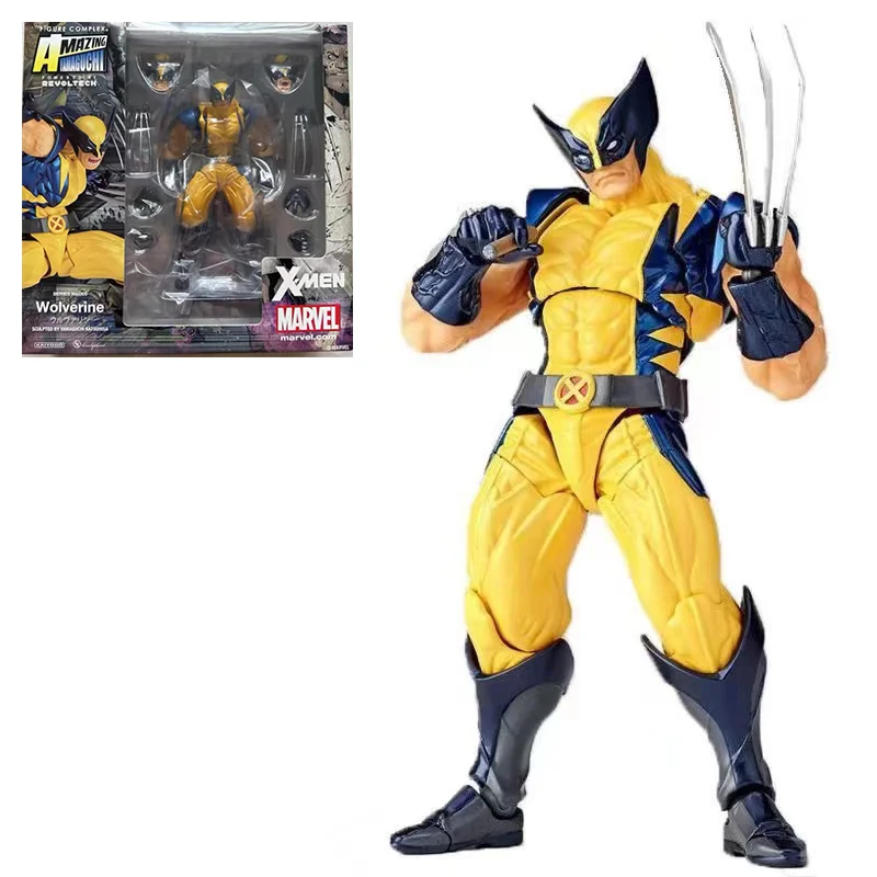 

100% Original KAIYODO Amazing Yamaguchi Revoltech No.005 Wolverine In Stock Anime Action Collection Figures Model Toys