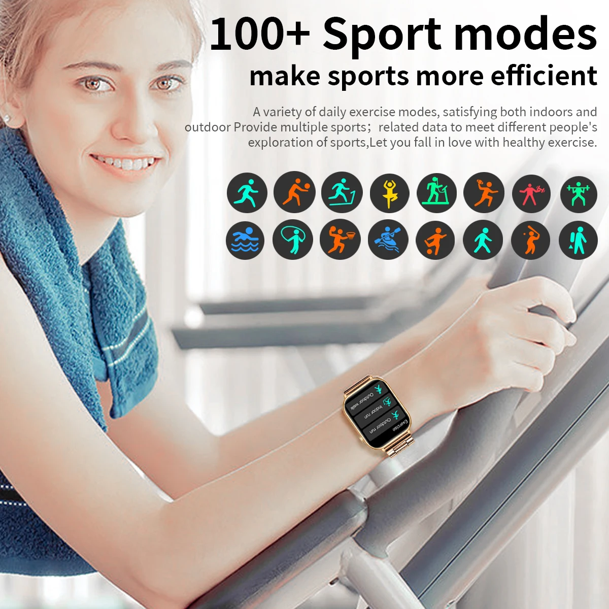 LIGE Smart Watch BLE 5.2 Bluetooth Call 2023 New Woman Fitness Bracelet SpO2 Heart Rate Tracker Voice Assistant Smartwatch + BOX