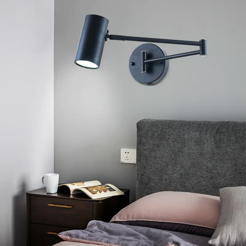 Modern Adjustable Swing Long Arm LED Wall Lamps Read Folding retractable