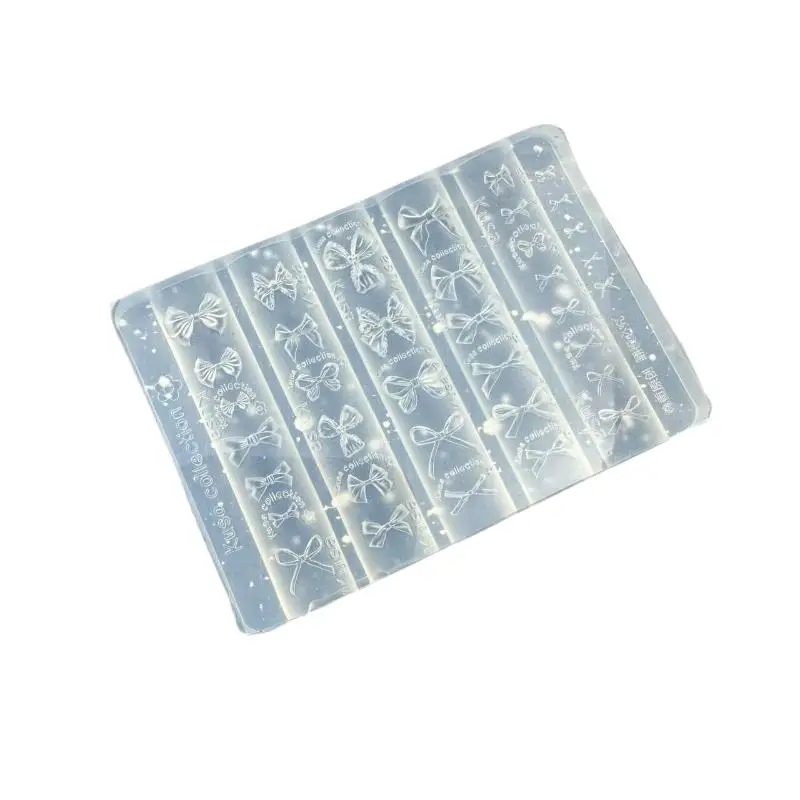 3D Silicone Mold Nail Art Decorations DIY Bowknot Carving Templates Mold For Nails Jewelry Crafts Transparent Nails Mold