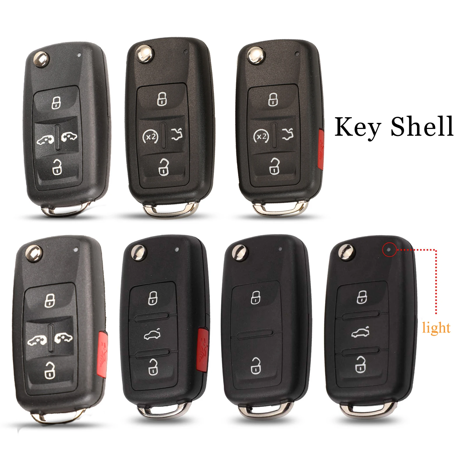 Jingyuqin 2/3/4/5 Buttons Folding Remote Car Key Case Shell For VW Sharan Tiguan Golf Sagitar Polo MK6 Touareg