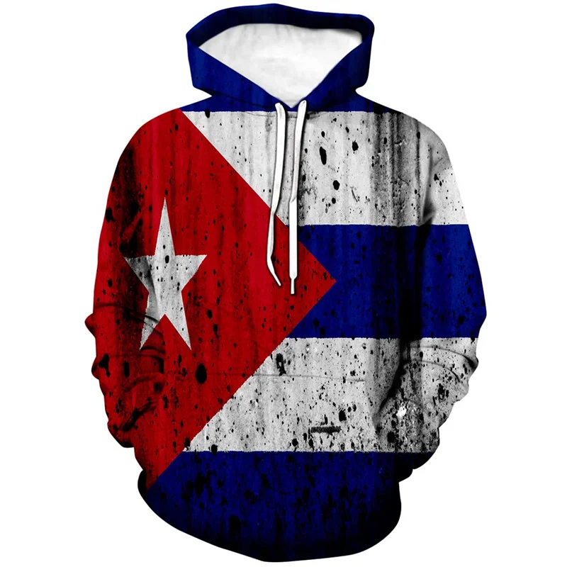 thumbnail image 1 of Sudadera con capucha con la bandera de Cuba impresa en 3D para hombre, nueva sudadera de manga larga, tops tipo pulóver, sudaderas deportivas de moda para correr, sudaderas de gran tamaño, 1 of 5