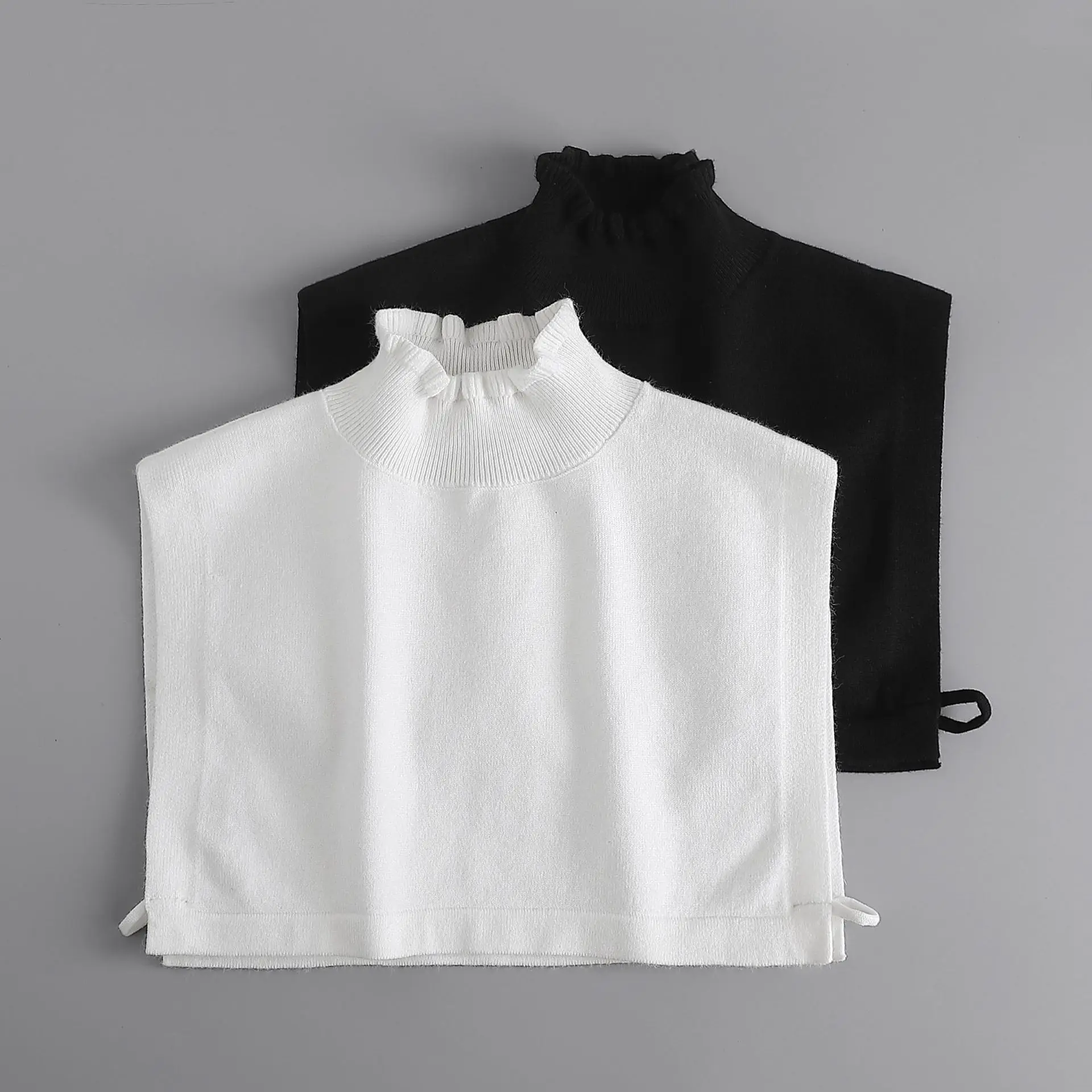 

Sitonjwly Winter Sweater Fake Collar for Women's Half Shirt Fungus Bib Knitted Neck False Collar Female Shirt Detachable Collars