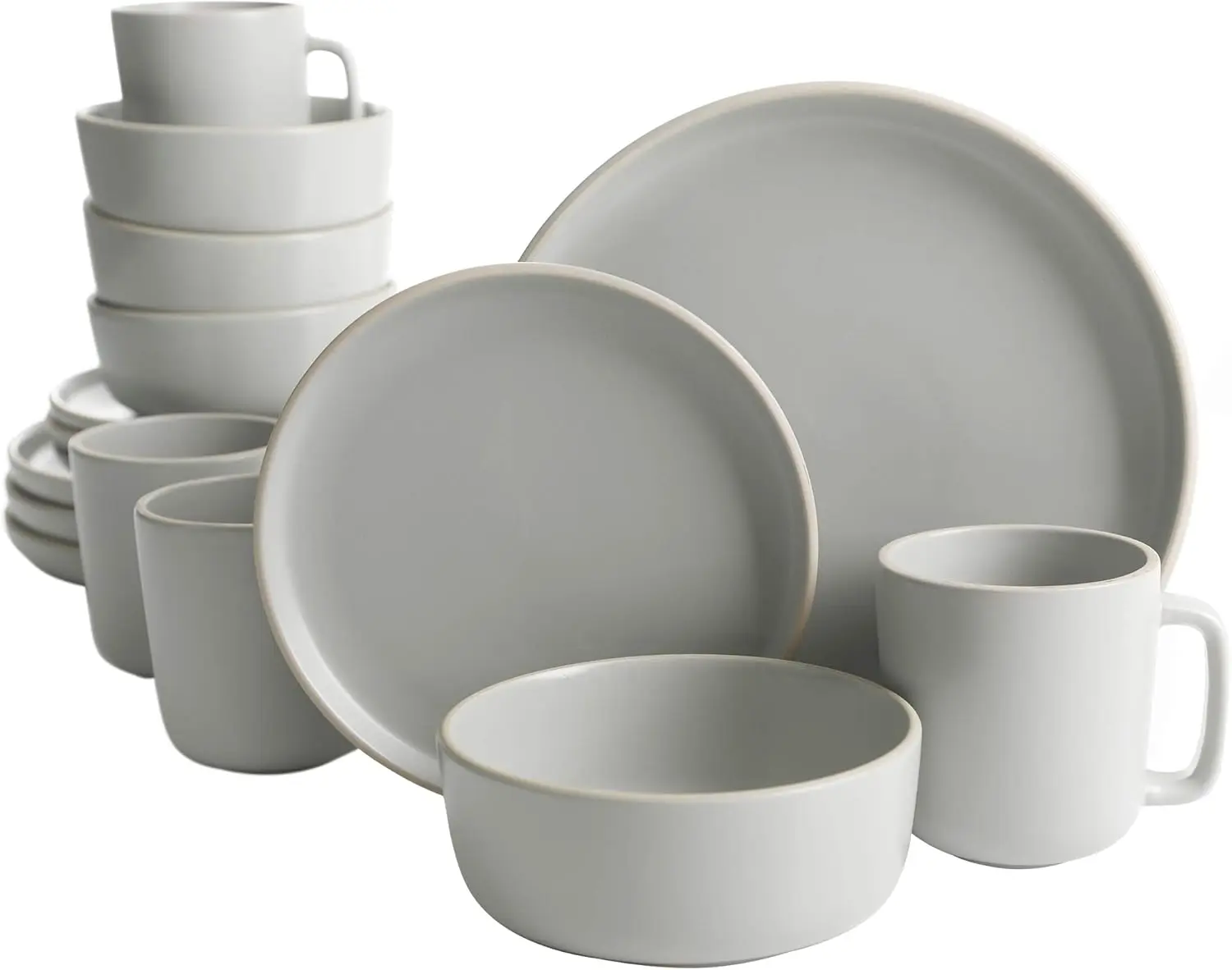Matte stoneware dinnerware set image 1