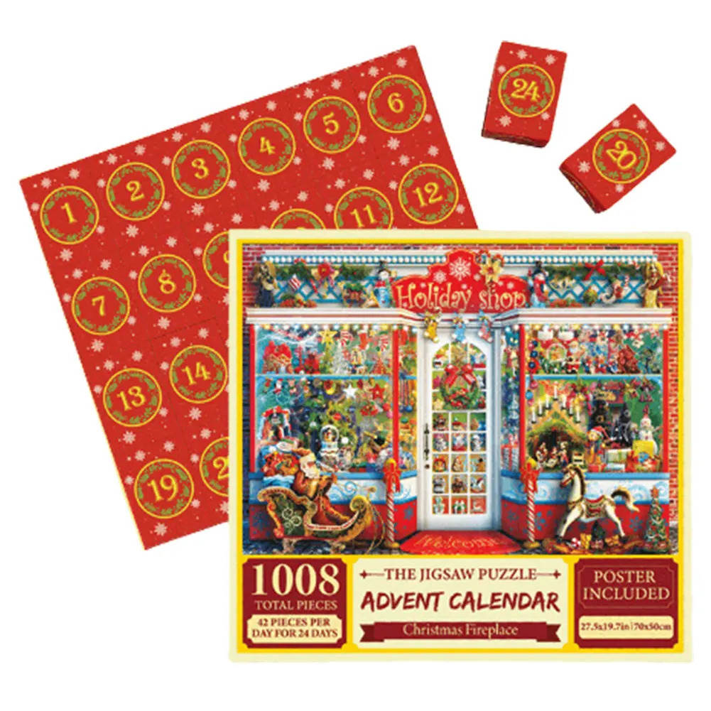 thumbnail image 1 of Calendario de Adviento Rompecabezas navideños Calendario de Adviento Cuenta regresiva sorpresa de 24 días Calendario de Adviento Tema de festival Regalos de recuerdo de fiesta de festival, 1 of 5