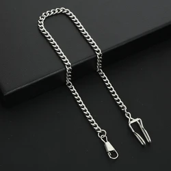 Silver Stainless Steel Classic Watch Chains - Elegant Pocket Watch Accessories (Silver Chain - B)