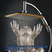 

9 Inch 360° Rotatable Bathroom Rainfall Shower Head Large Square Chrome Water Saving Shower Extension Arm Hand Held Shower Head