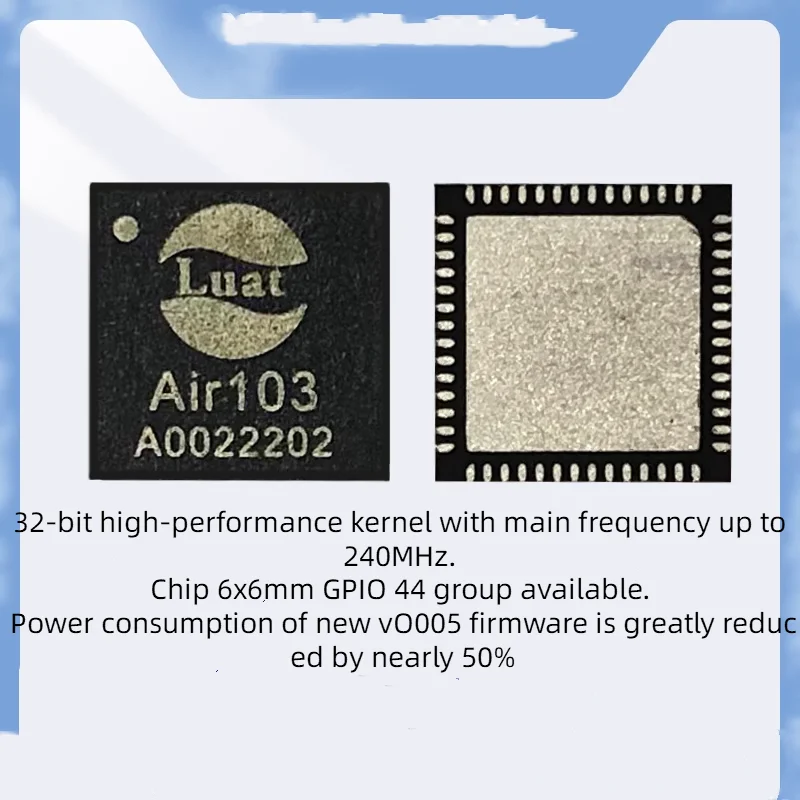 

Air103 Chip 32-bit MCU Supports Luat-OS Development