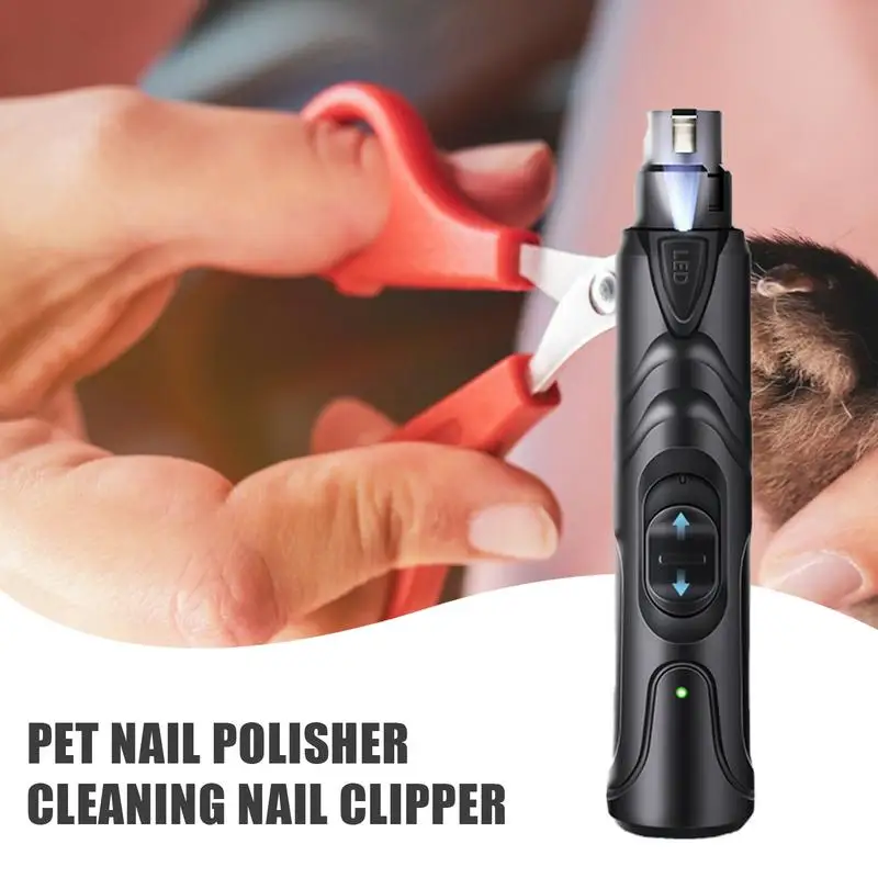 Dog Claw Grinder Electric Nail Grinder With LED Light With Super Quiet Paw Trimmers 2 Speeds Toenail Clippers Claw Grooming Pet