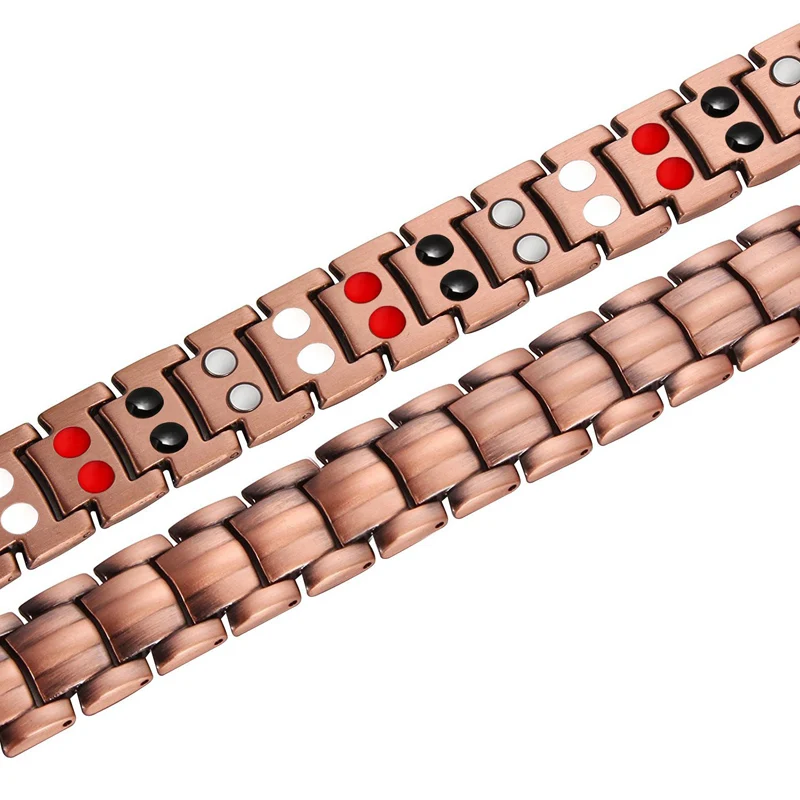 Men Pure Copper Bracelet Health Energy Germanium Magnetic Bracelet Vintage Hologram Chain Link Bracelets for Women Arthritis