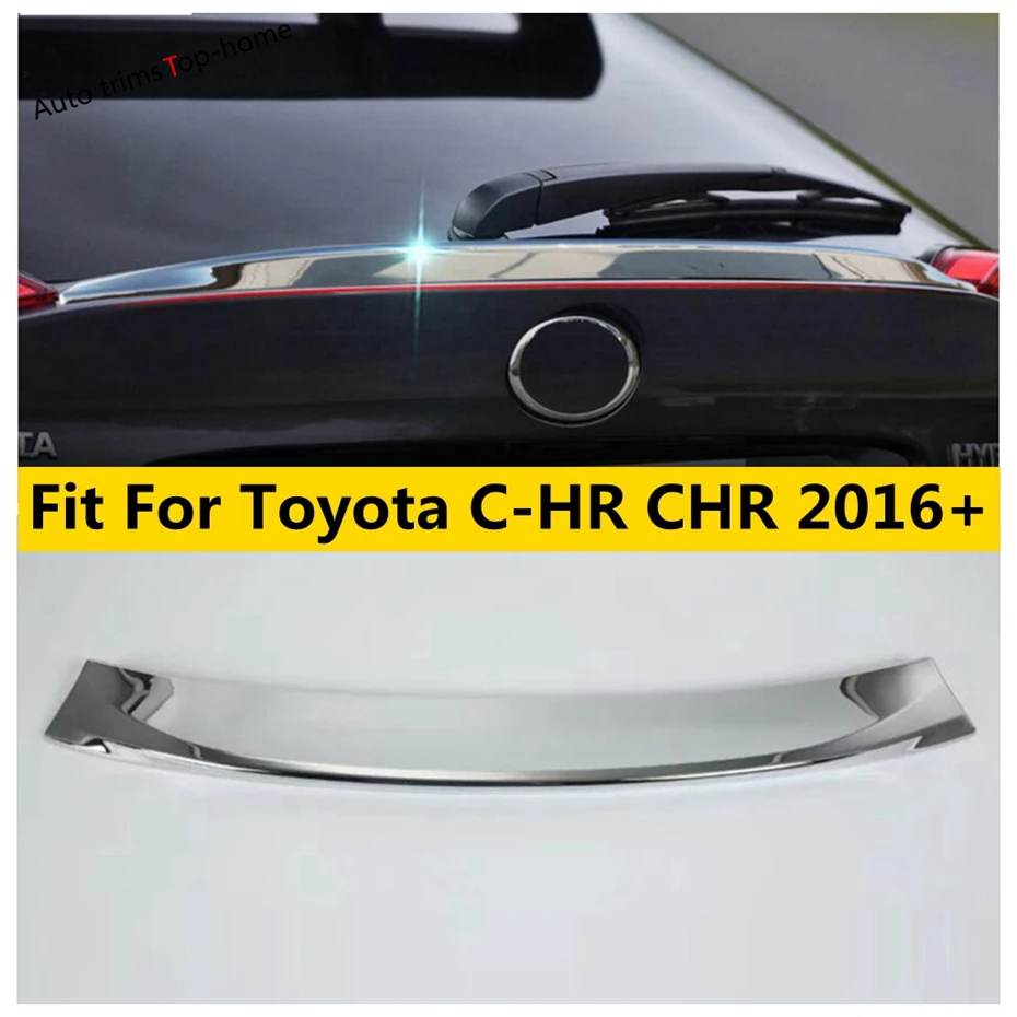 

Rear Tail Tailgate Spoiler Plate Lid Cover Trim For Toyota C-HR CHR 2016 - 2021 ABS Chrome / Carbon Fiber Exterior Accessories