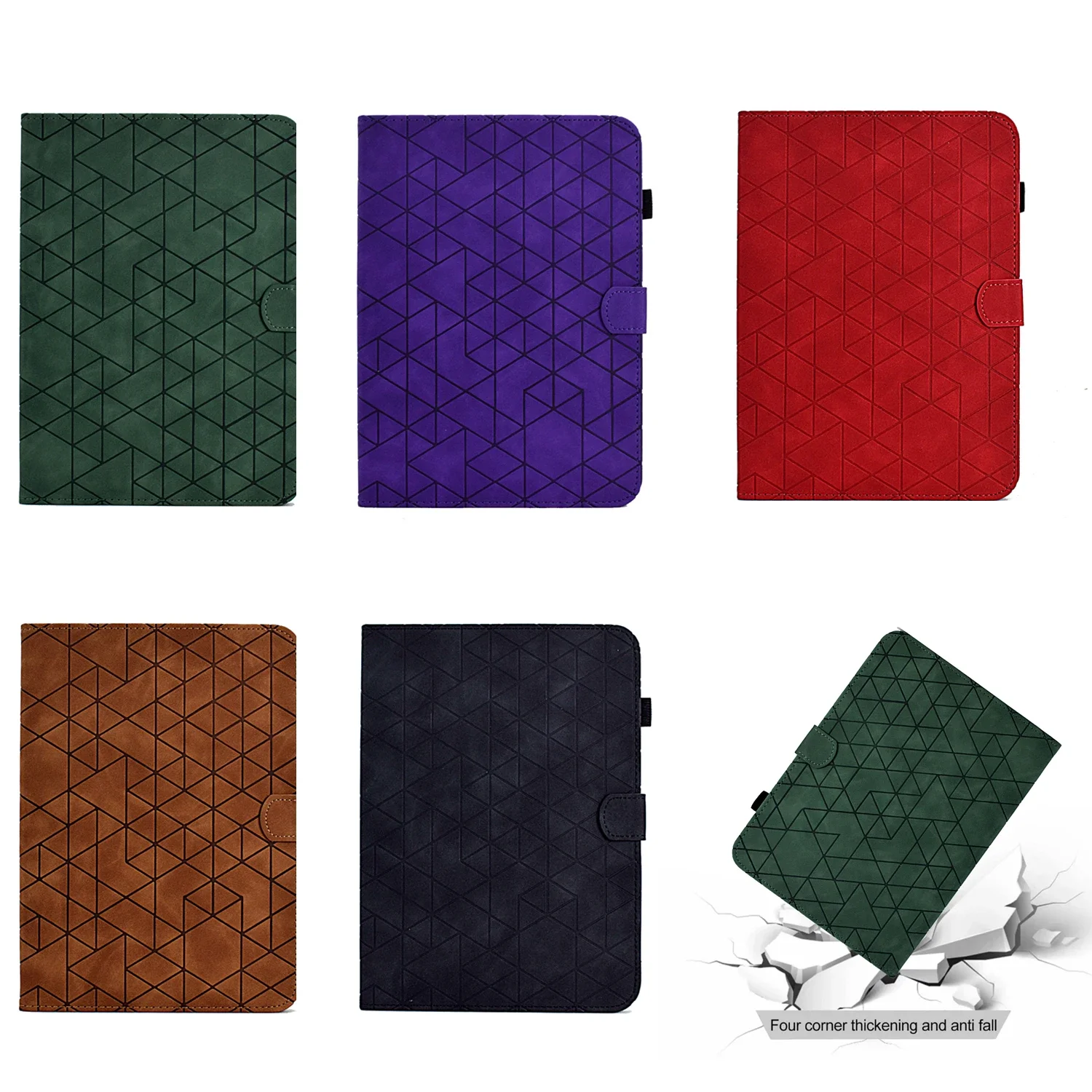 Elegant Rhombus Texture Leather Tablet Case