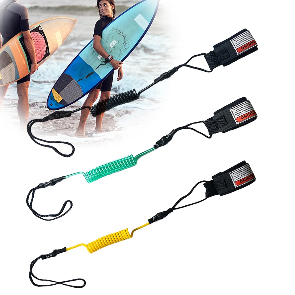 Sports Accessory Surfboard Leash TPU Bodyboard Coiled Wrist Leash Surf Board Coiled Cord Premium Body Board Leash Water Sports Surfing Accessories