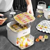 Moule à glaçons à pression, boîte de rangement de grande capacité, matériau de qualité alimentaire avec poignée pour réfrigérateur domestique, se préparer rapidement pour la maison 5