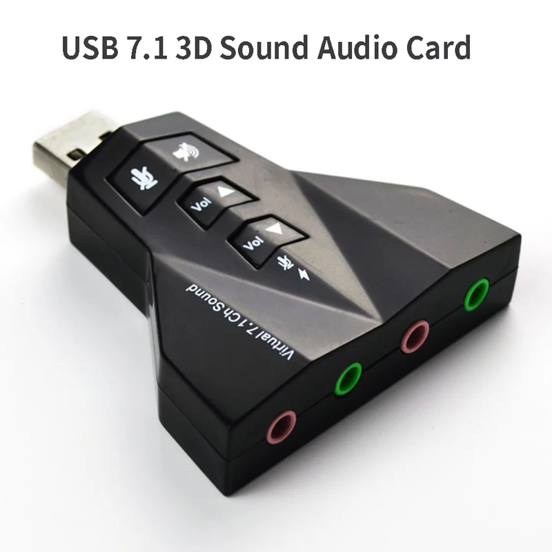 

Household External Virtual USB7.1 3D Sound Audio Card Adapter Dual Microphone Dual Audio Interface Output Independent Sound Card