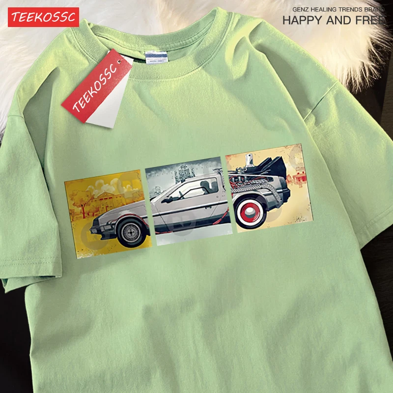 Zurück In Die Zukunft Film Auto T Shirt Herren Cartoons Lose Menswear Baumwolle Sommer T Shirts Hip Hop Übergroßen Kurzarm Paar – Detail 20
