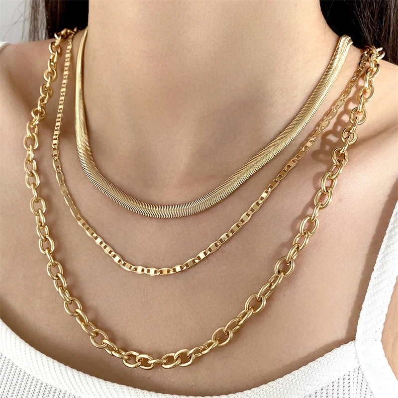 Gold Color Heart Multilayered Necklace Pearl Pendant Women Vintage Chain Butterfly Snake Jewelry Wedding Gifts 2024 NewTrendy