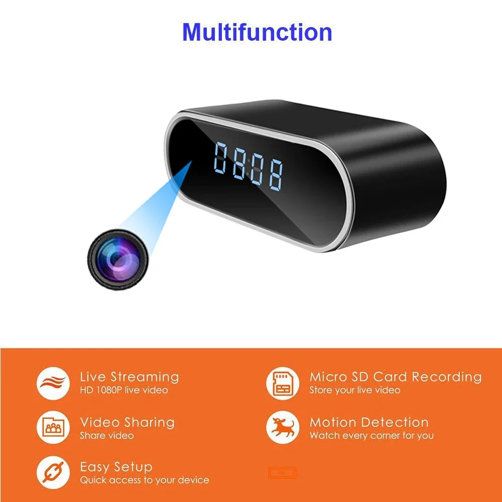 GetUSCart Gellisleft Hidden Camera Clock HD 1080P WiFi, 42 OFF