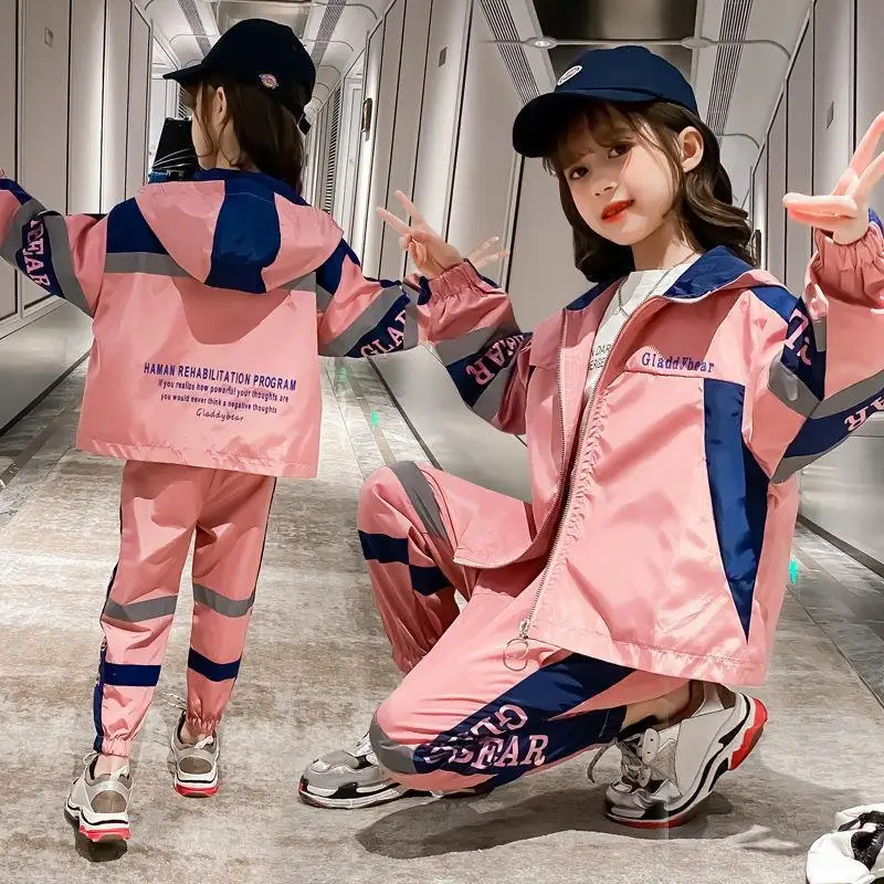 

Girls Spring and Autumn Clothing Handsome Sports Suit 2024 New Fashion Girl Two-piece Children's Sets 2 3 4 5 6 7 8 9 10 11 12Y