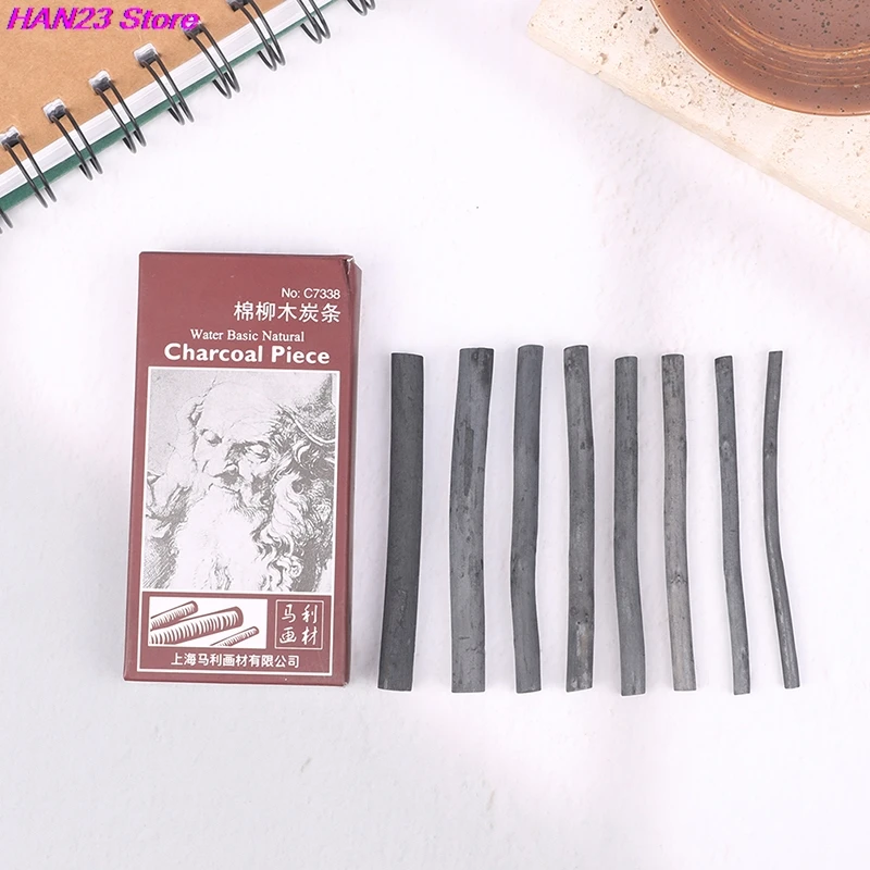 High Quality 8Pcs/pack 8cm Profession Pencils Sketch Drawing Willow Charcoal Bar Artist Art Crayons Painting Drawing Supplies