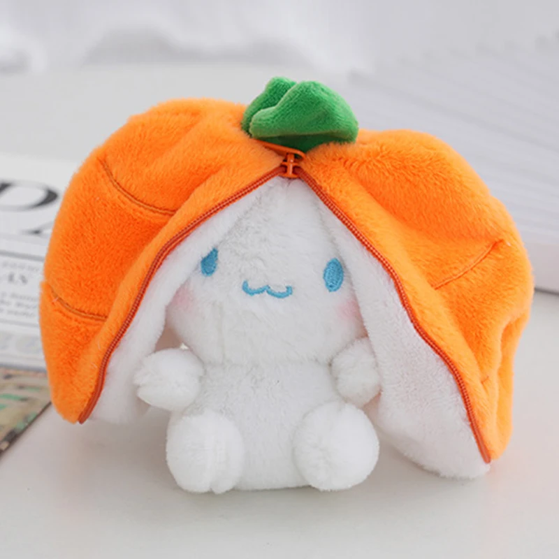 Creative Funny Doll Carrot Rabbit Plush Toy Stuffed Soft Bunny Hiding in Strawberry Bag Toys For Kids Girls Birthday Gift