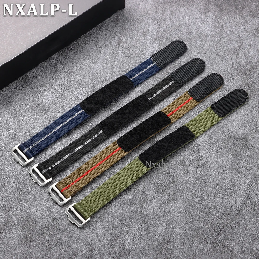 Durable Nylon Military-Style Waterproof Watch Band with Hook and Loop Fastener