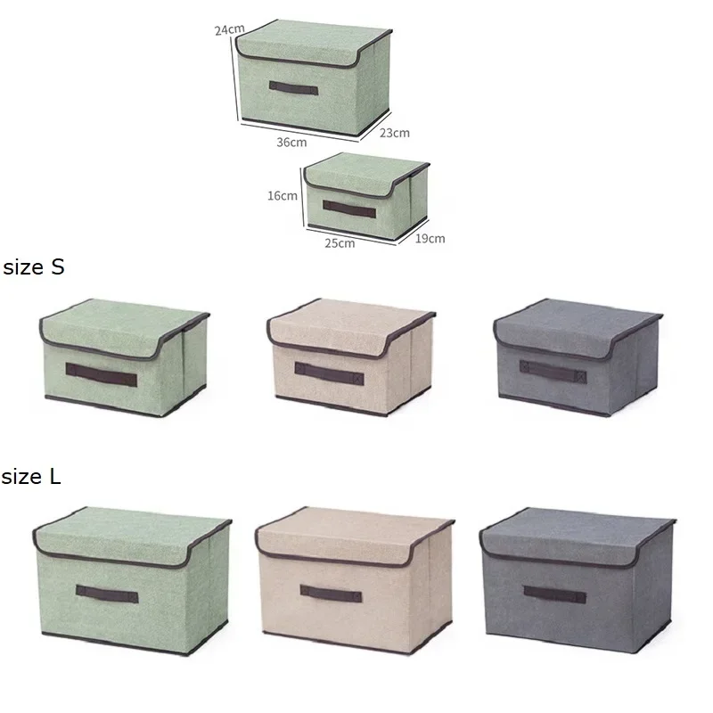 WBBOOMING 2 Size Fold Non-woven Fabric Storage Box Home Supplies Clothing Underwear Sock And Kid Toy Storage Organizer Cosmetics 6