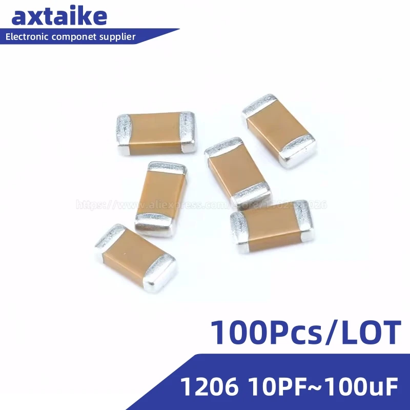 100PCS 1206 50V 10pF - 100uF SMD Thick Chip Multilayer Ceramic Capacitor 10NF 100NF 1PF 22PF 104K 1UF 2.2UF 4.7UF 10UF 22UF 47UF 100pcs 0201 100nf 6 3v 10v 16v 25v 50v ±10% 0 1uf 104k x5r smd chip multilayer ceramic capacitor