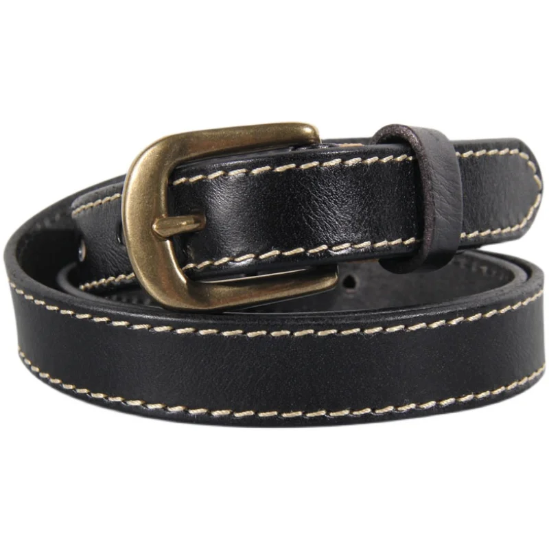 Luxury Designer Narrow Monogram Belt for Women With Solid  display picture 1