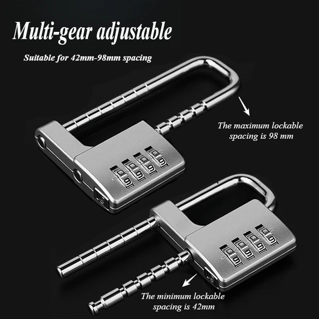Combination Padlock Adjustable Shackle Lock Cabinet Lock Stainless Steel Locker Lock Code 2