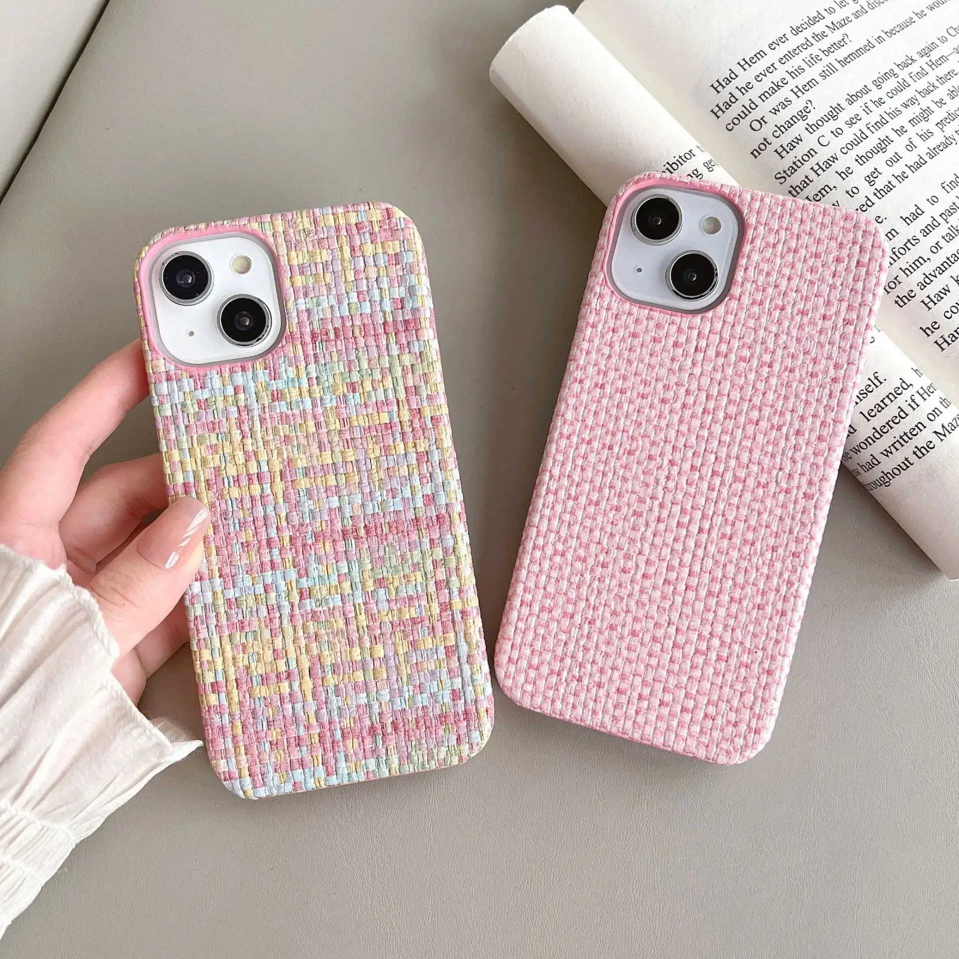 

Creative Woven Pattern Mobile Phone Case, Suitable for Apple 14Pro Max, iPhone 13, 1211, XR, X, XS, Xr, Drop-Resistant, Female