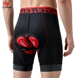 Men's 5D Padded Cycling Underwear Shorts with Anti - Slip Leg Grips - XXXL (Red)